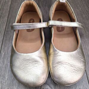 Tip Toey Joey Gold Leather Mary Jane Barefoot Shoes EU 28 US 11 Girl Ballet Flat